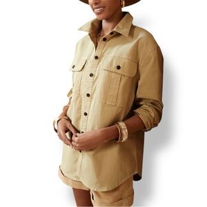 BANANA REPUBLIC Heritage Utility Guide Shirt Women's Tan Shacket Jacket Top